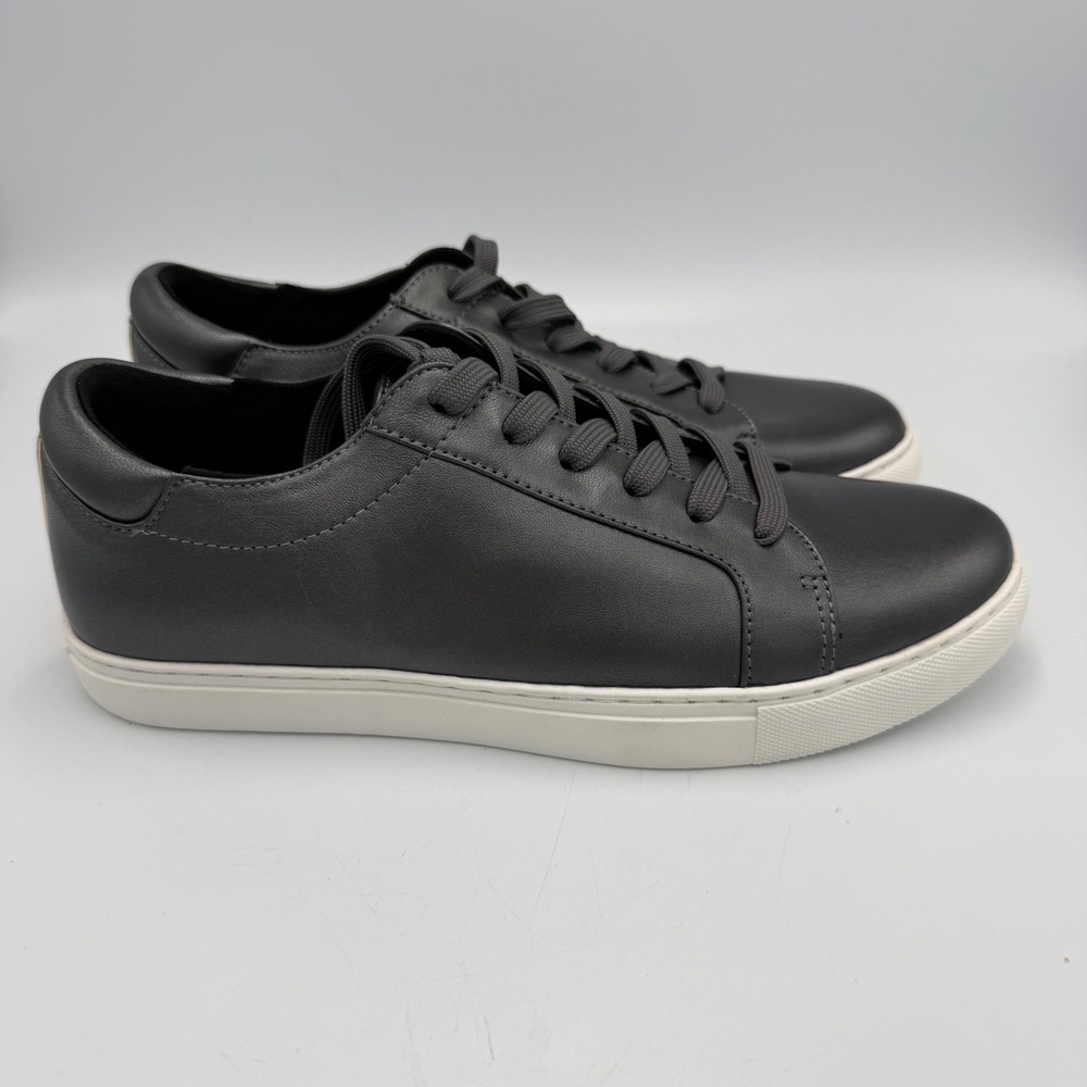 Kenneth Cole New York Kam Black Leather Lace Up Sneakers Womens 8 Gold Heel Tab